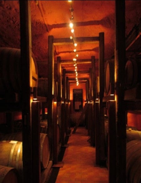 wood barrels at 'Koutsoyannopoulos winery' cellar